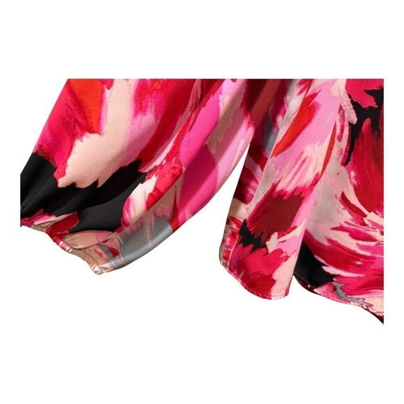 Halogen Floral Long Sleeve V-Neck Blouse Size 2X Artsy Career Office - Picture 6 of 12